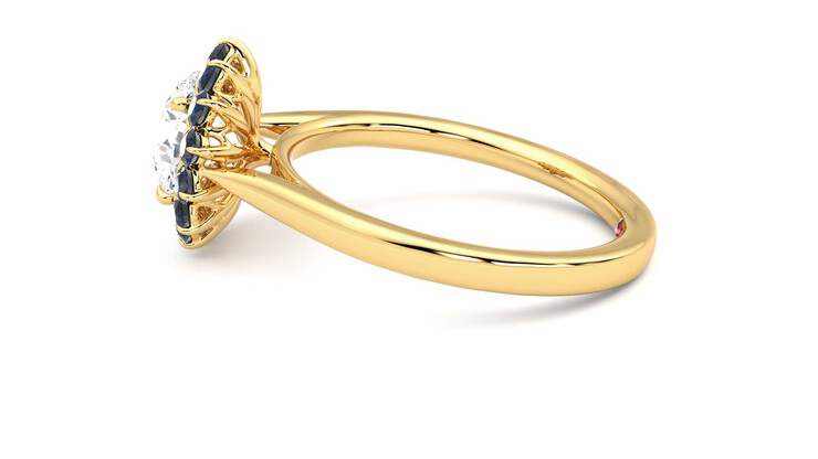 Taylor & Hart Lyra Round Engagement Ring 360 degree image 20