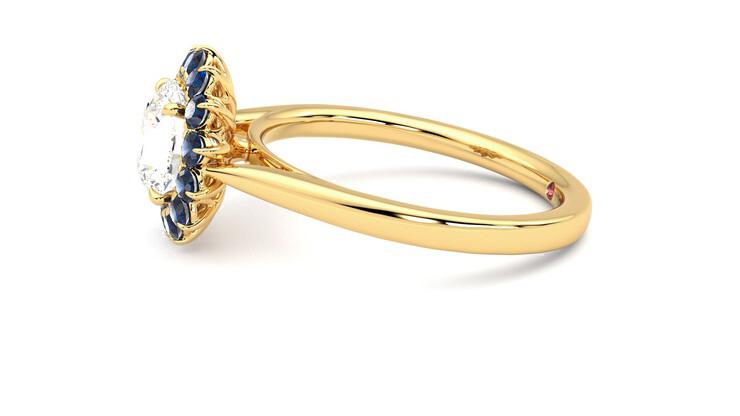 Taylor & Hart Lyra Round Engagement Ring 360 degree image 21