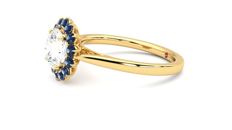 Taylor & Hart Lyra Round Engagement Ring 360 degree image 22