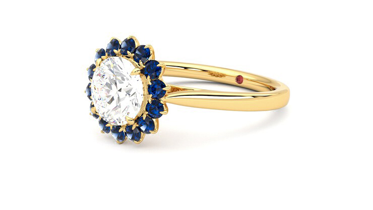 Taylor & Hart Lyra Round Engagement Ring 360 degree image 24
