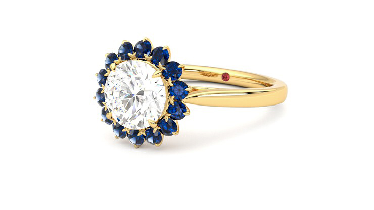 Taylor & Hart Lyra Round Engagement Ring 360 degree image 25