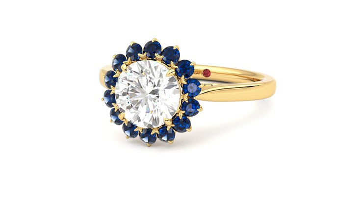 Taylor & Hart Lyra Round Engagement Ring 360 degree image 26