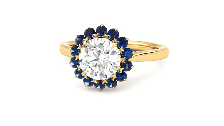 Taylor & Hart Lyra Round Engagement Ring 360 degree image 27