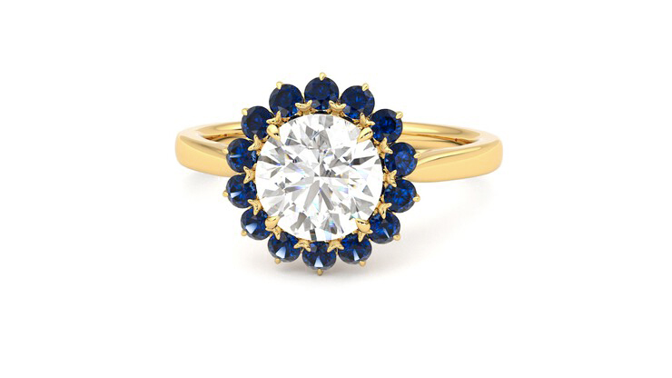 Taylor & Hart Lyra Round Engagement Ring 360 degree image 28