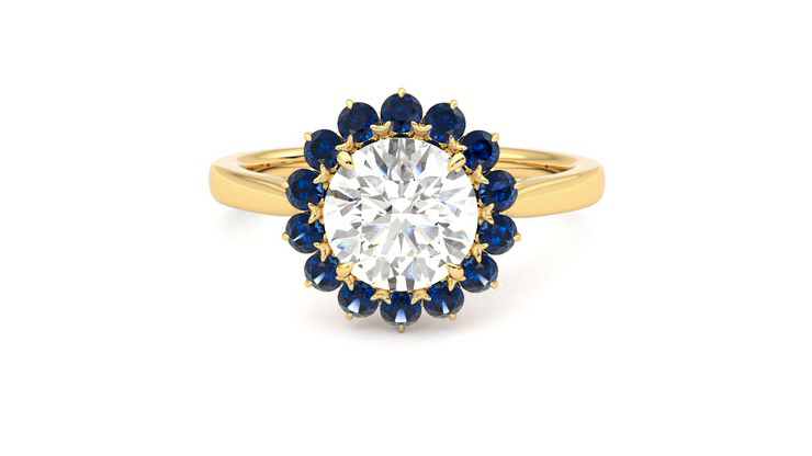 Taylor & Hart Lyra Round Engagement Ring 360 degree image 29