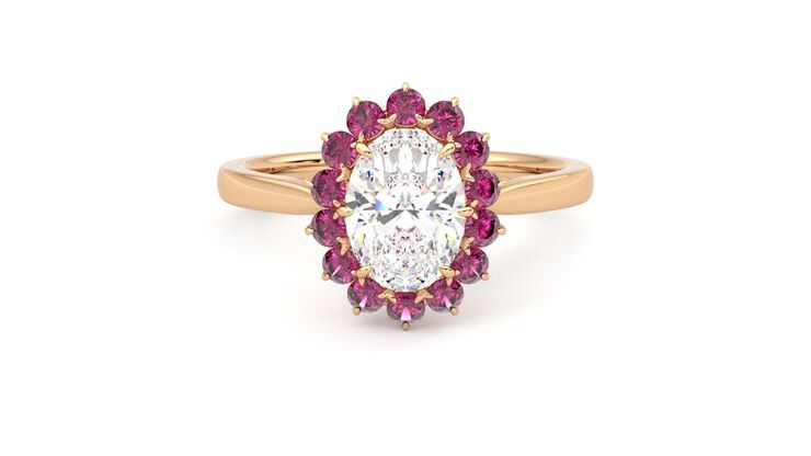 Taylor & Hart Lyra Oval Engagement Ring 360 degree image 0