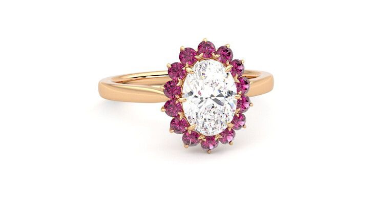 Taylor & Hart Lyra Oval Engagement Ring 360 degree image 3