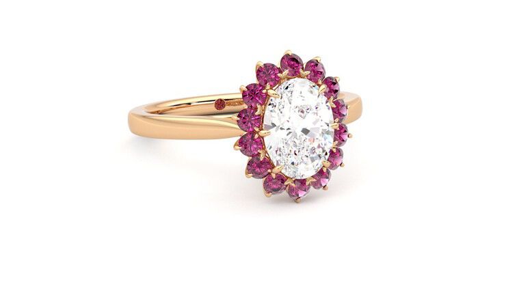 Taylor & Hart Lyra Oval Engagement Ring 360 degree image 4