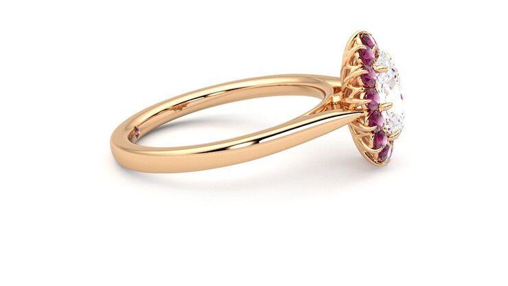 Taylor & Hart Lyra Oval Engagement Ring 360 degree image 9