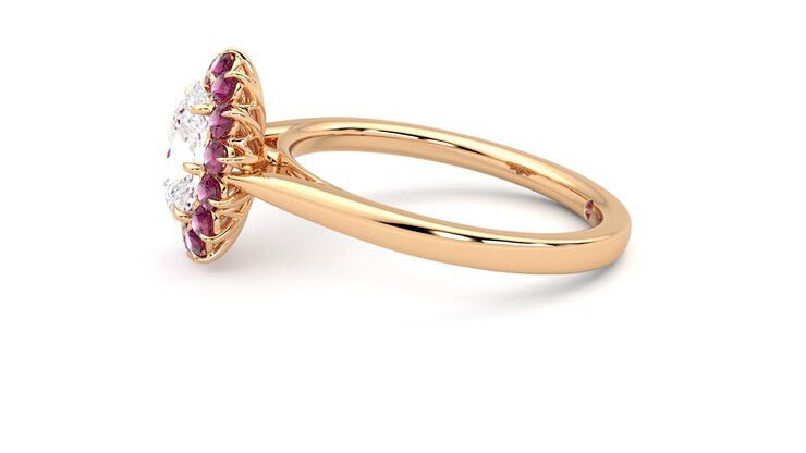 Taylor & Hart Lyra Oval Engagement Ring 360 degree image 21