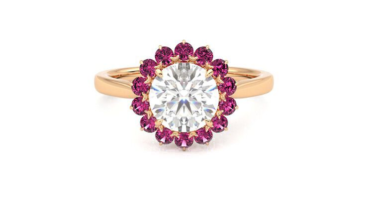 Taylor & Hart Lyra Round Engagement Ring 360 degree image 0
