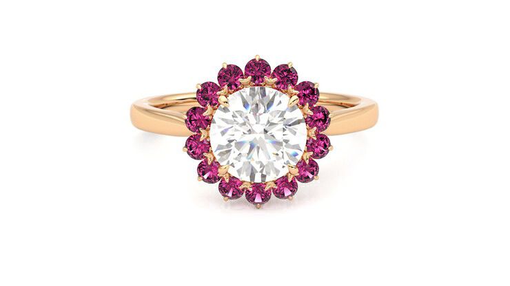 Taylor & Hart Lyra Round Engagement Ring 360 degree image 1