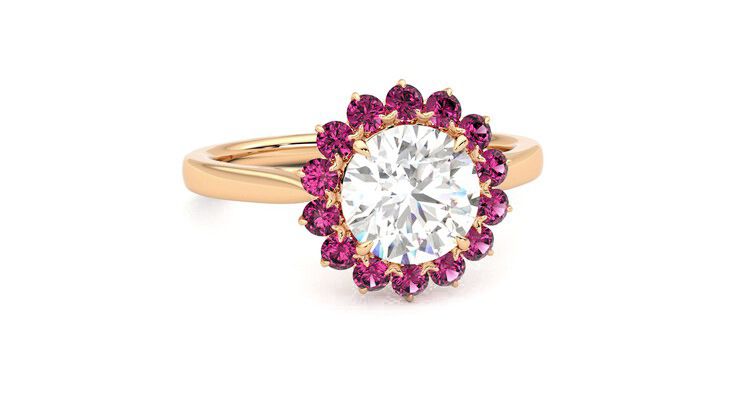 Taylor & Hart Lyra Round Engagement Ring 360 degree image 3
