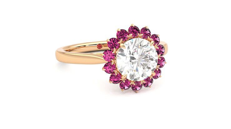 Taylor & Hart Lyra Round Engagement Ring 360 degree image 4