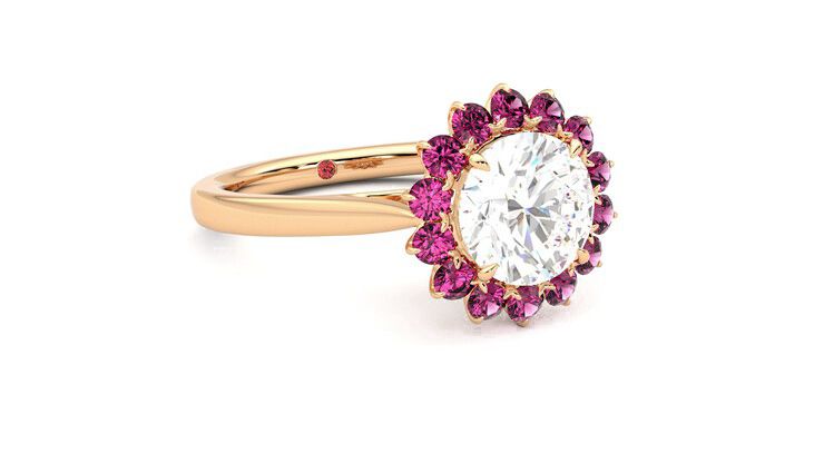 Taylor & Hart Lyra Round Engagement Ring 360 degree image 5