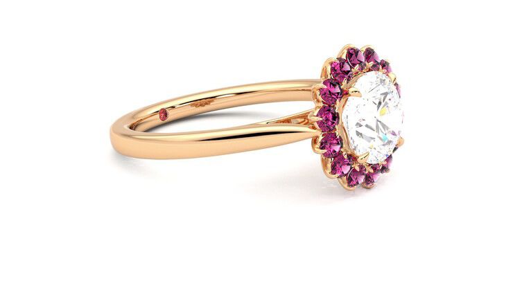 Taylor & Hart Lyra Round Engagement Ring 360 degree image 7
