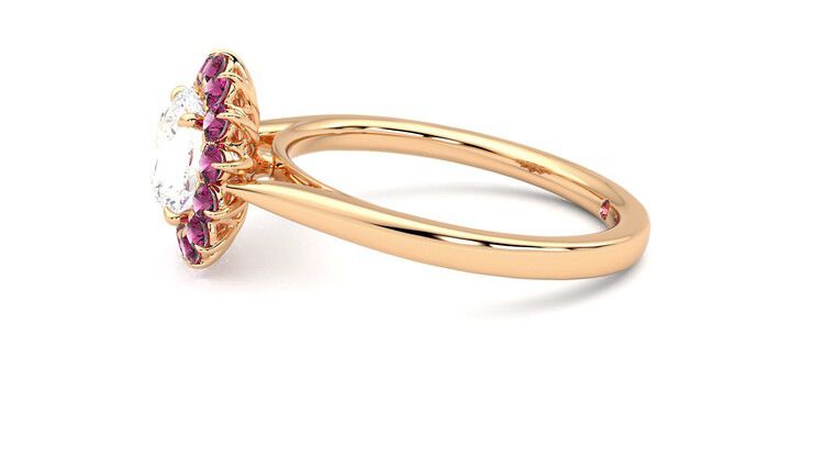 Taylor & Hart Lyra Round Engagement Ring 360 degree image 21