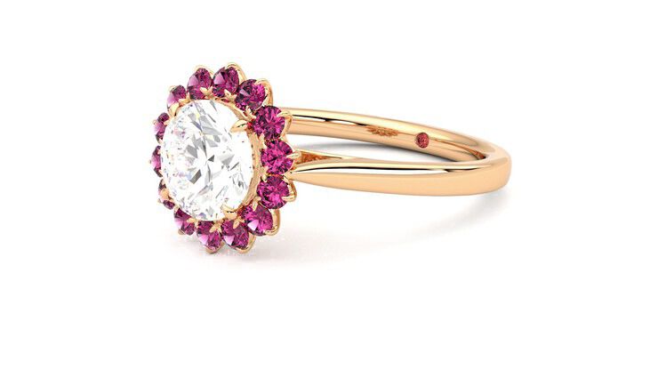 Taylor & Hart Lyra Round Engagement Ring 360 degree image 24