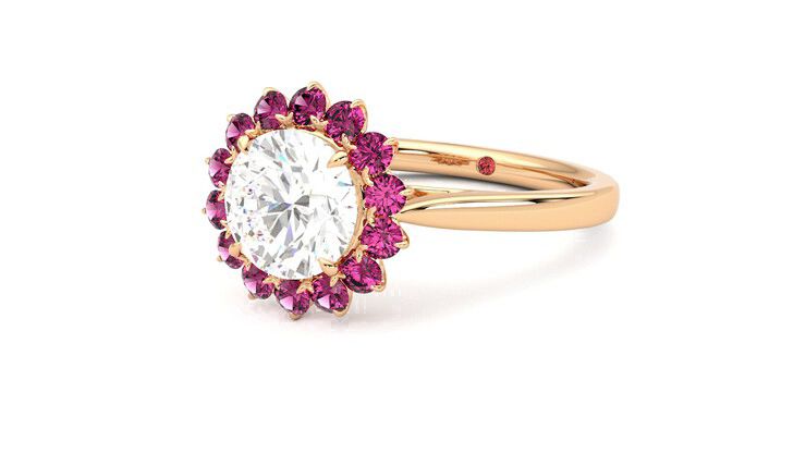 Taylor & Hart Lyra Round Engagement Ring 360 degree image 25