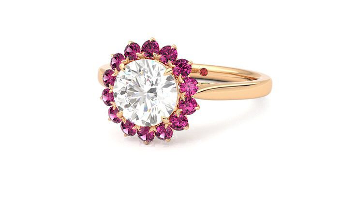 Taylor & Hart Lyra Round Engagement Ring 360 degree image 26