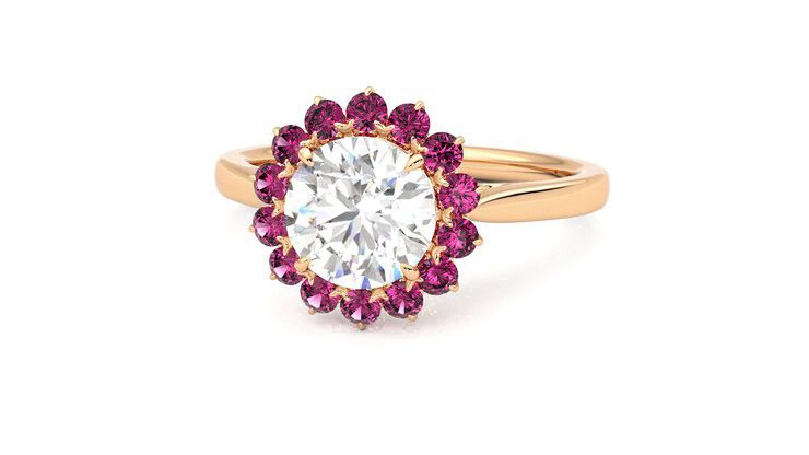 Taylor & Hart Lyra Round Engagement Ring 360 degree image 27