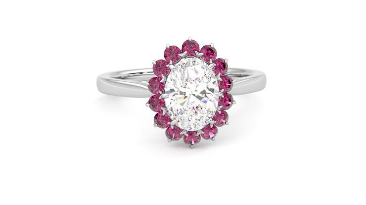 Taylor & Hart Lyra Oval Engagement Ring 360 degree image 2