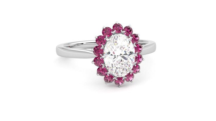 Taylor & Hart Lyra Oval Engagement Ring 360 degree image 3