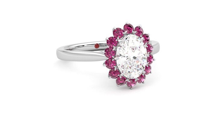 Taylor & Hart Lyra Oval Engagement Ring 360 degree image 4