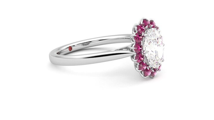 Taylor & Hart Lyra Oval Engagement Ring 360 degree image 7