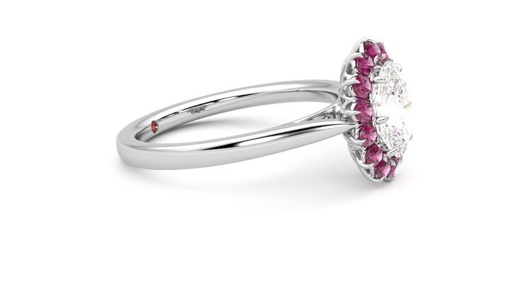 Taylor & Hart Lyra Oval Engagement Ring 360 degree image 8