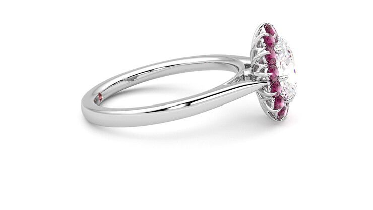Taylor & Hart Lyra Oval Engagement Ring 360 degree image 9