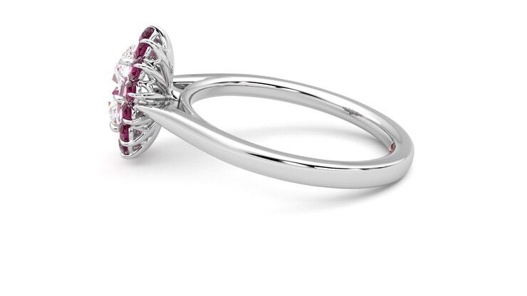 Taylor & Hart Lyra Oval Engagement Ring 360 degree image 20