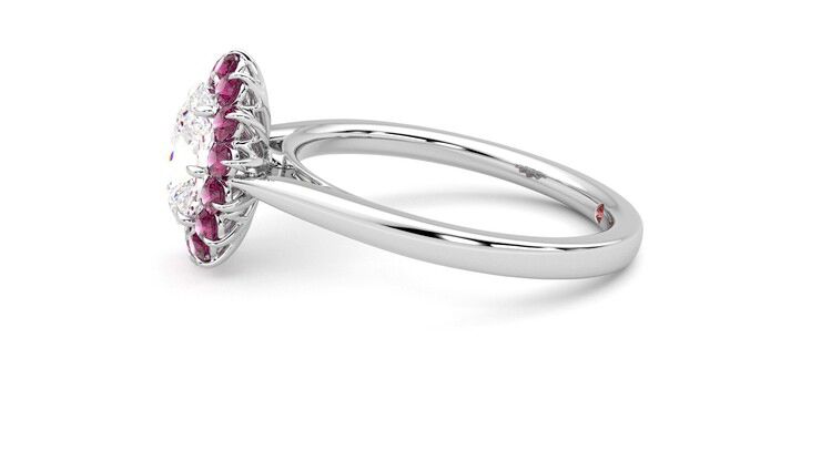 Taylor & Hart Lyra Oval Engagement Ring 360 degree image 21