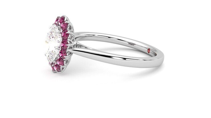 Taylor & Hart Lyra Oval Engagement Ring 360 degree image 22