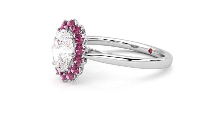 Taylor & Hart Lyra Oval Engagement Ring 360 degree image 23