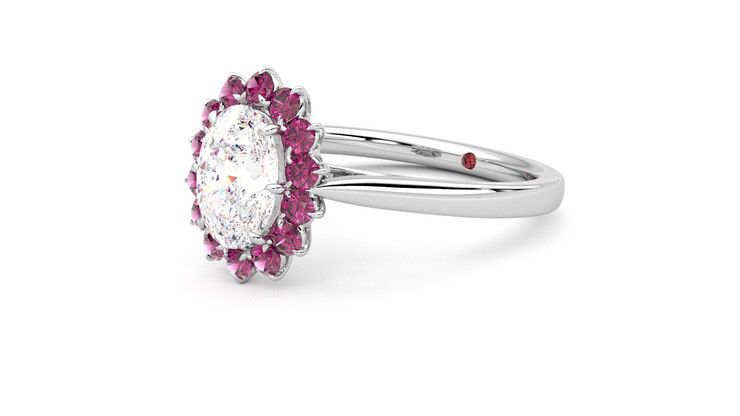 Taylor & Hart Lyra Oval Engagement Ring 360 degree image 24