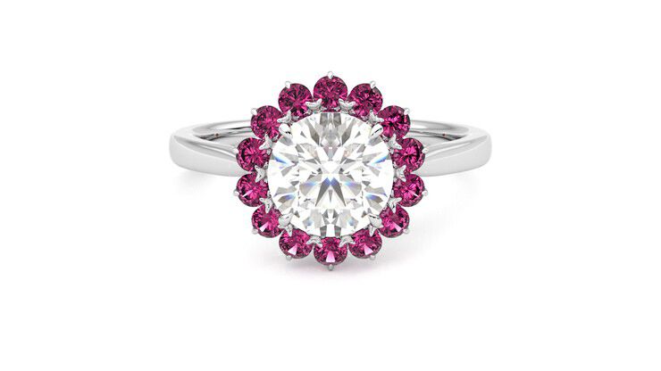 Taylor & Hart Lyra Round Engagement Ring 360 degree image 0