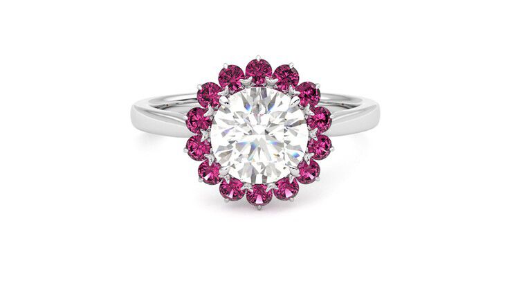 Taylor & Hart Lyra Round Engagement Ring 360 degree image 1