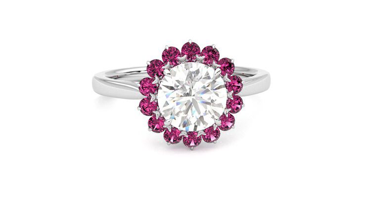 Taylor & Hart Lyra Round Engagement Ring 360 degree image 2