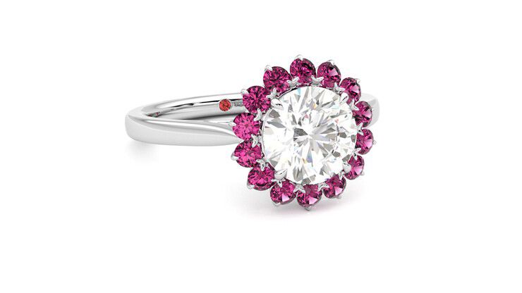 Taylor & Hart Lyra Round Engagement Ring 360 degree image 4