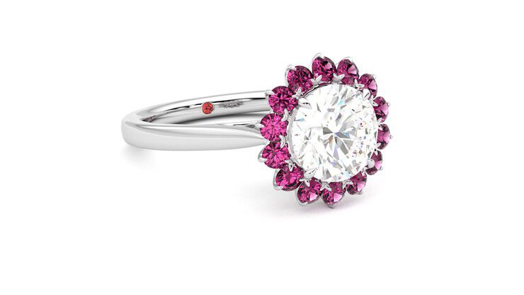 Taylor & Hart Lyra Round Engagement Ring 360 degree image 5