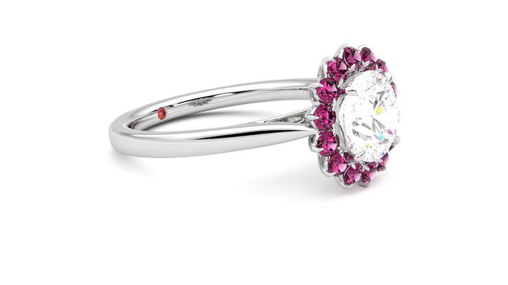 Taylor & Hart Lyra Round Engagement Ring 360 degree image 7