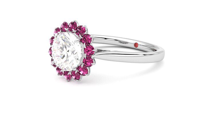 Taylor & Hart Lyra Round Engagement Ring 360 degree image 24
