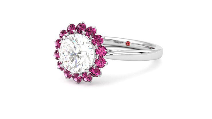 Taylor & Hart Lyra Round Engagement Ring 360 degree image 25