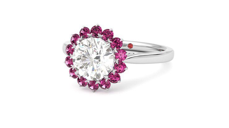 Taylor & Hart Lyra Round Engagement Ring 360 degree image 26