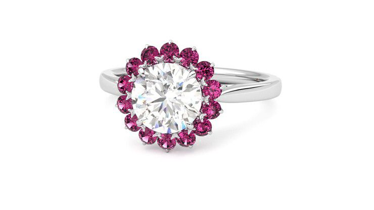 Taylor & Hart Lyra Round Engagement Ring 360 degree image 27