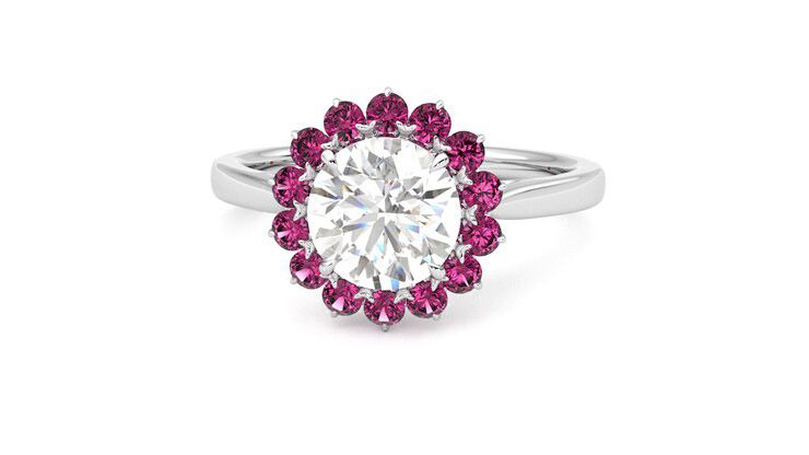 Taylor & Hart Lyra Round Engagement Ring 360 degree image 28