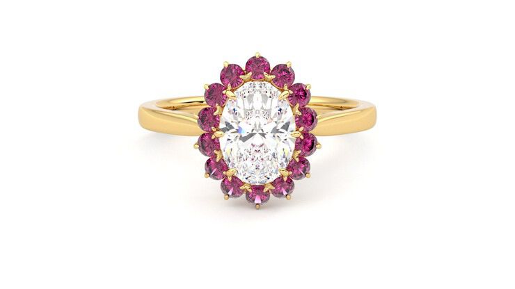Taylor & Hart Lyra Oval Engagement Ring 360 degree image 0