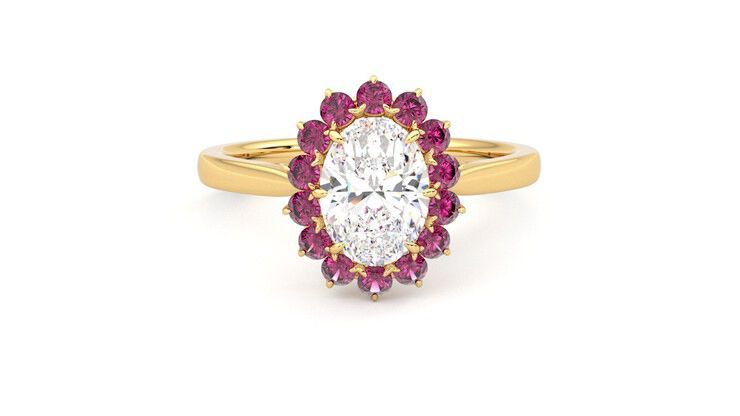 Taylor & Hart Lyra Oval Engagement Ring 360 degree image 1