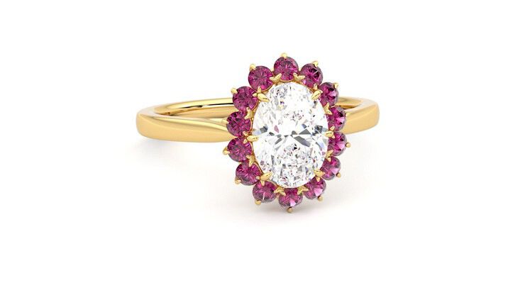 Taylor & Hart Lyra Oval Engagement Ring 360 degree image 3